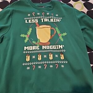 MAD Engine Green Holiday 'Less Talkin' More Noggin' Crewneck Sweater